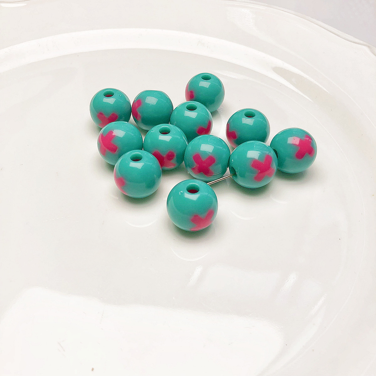 10 piezas al por mayor 10pcs acrílico de tamaño grande color brillo redondear cuentas