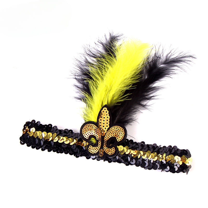 Wholesale 10PCS Sequin Headband Feather Headband