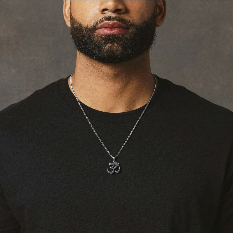 Wholesale Titanium Steel Ohm Trendy Men's Hip-hop Necklaces