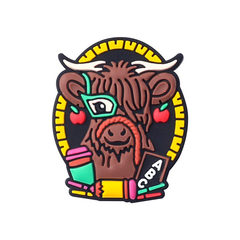 Wholesale 20pcs Yak Cartoon Baby Teething Beads Food Grade Letter Silicone Loose Beads