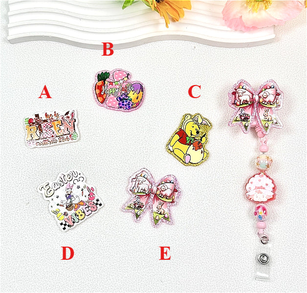 Wholesale 5 Pcs/10 Pcs/20 Pcs Easter Egg Carrot Cartoon Bear Acrylic Flatbacks ( Easter /Egg /Bear ) for DIY Badge Reels & Phone Stands OLY Exclusive