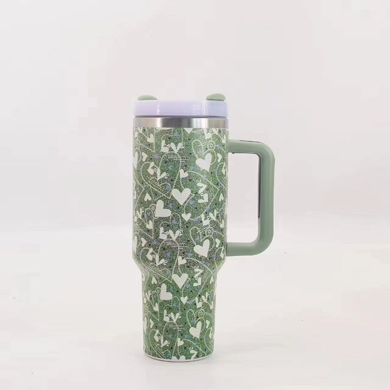 Wholesale Valentine's Day Car 40oz Car Cup Large Capacity with Handle Tumbler Thermos Cup