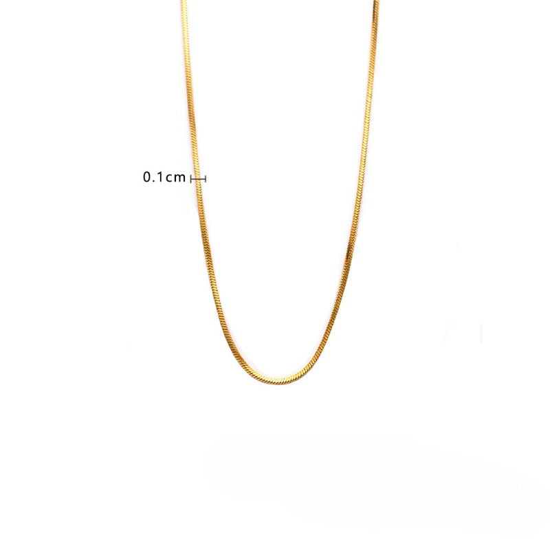 Wholesale Heart Shaped Titanium Steel Snake Bone Chain