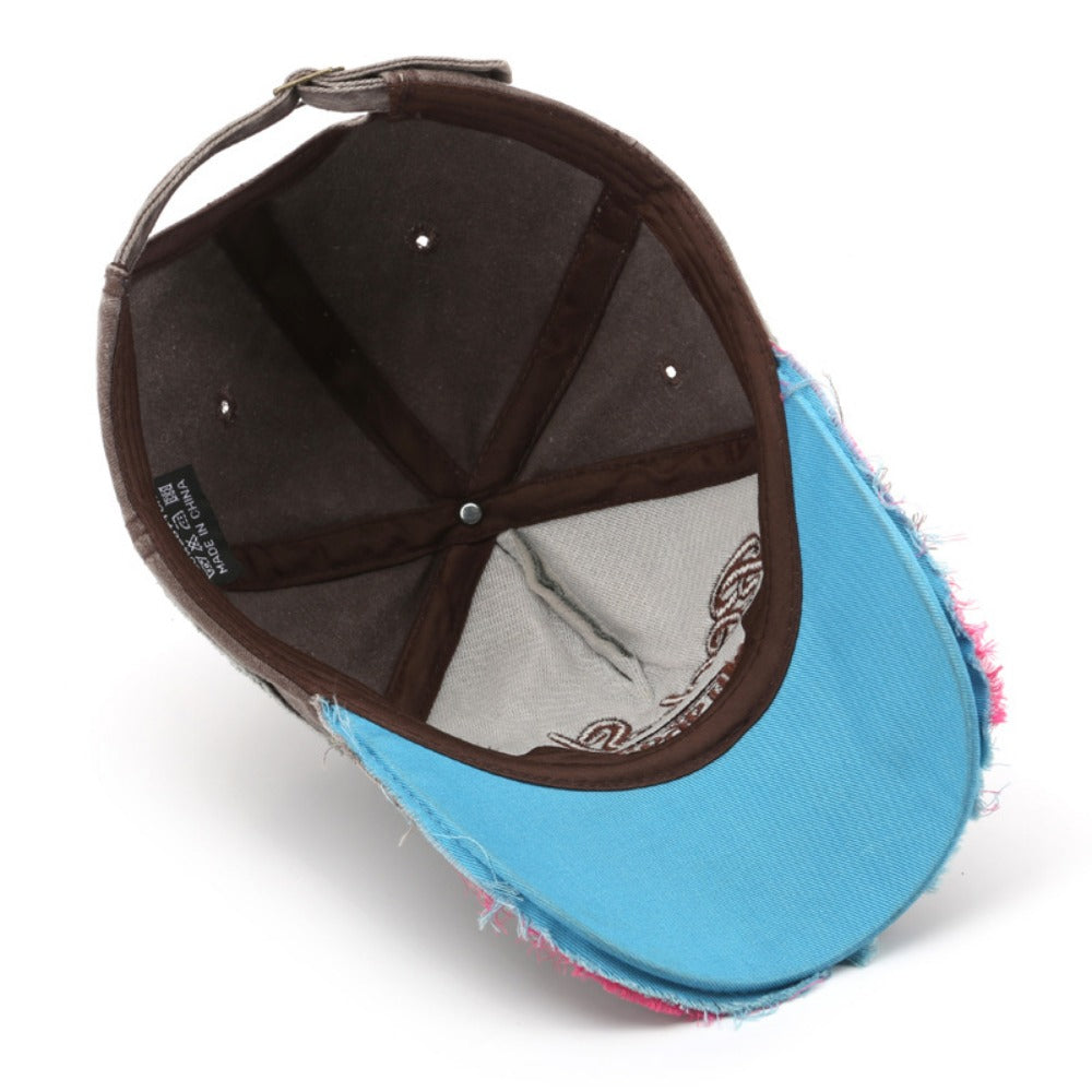 Wholesale 1969 Vintage Washed Old Letter Embroidered Hole Baseball Cap