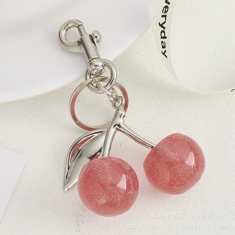 Wholesale Cherry Fruit Bag Pendant Cherry Creative Keychains