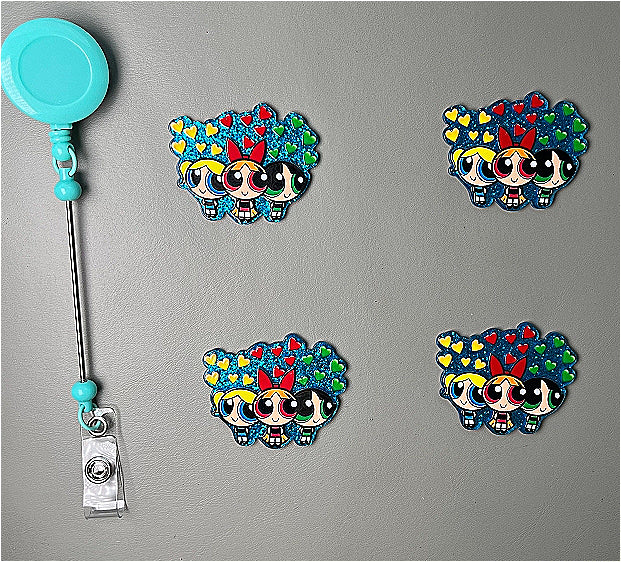 Wholesale 10pcs/Pack Love Cartoon Character DIY Acrylic Flatbacks for Badge Reels Keychains