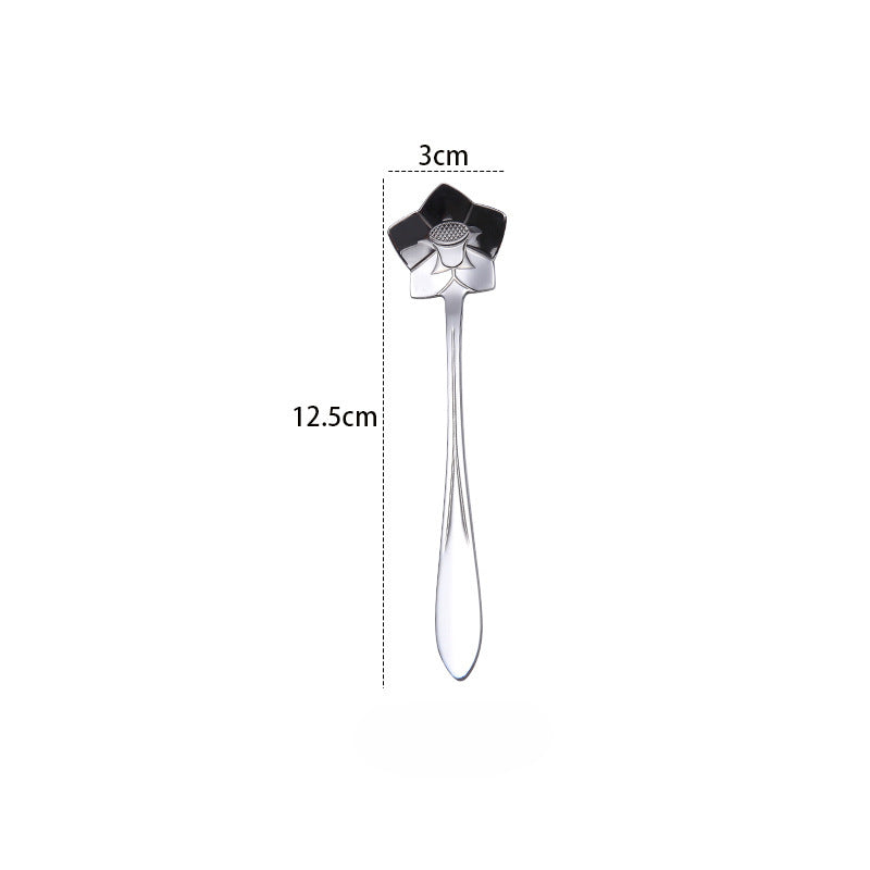 Wholesale Stainless Steel Cherry Blossom Rose Heart Plum Blossom Honey Spoon