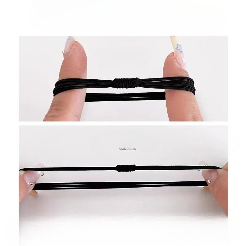 Wholesale Rubber Band High Elasticity, Durable Black, No Damage To Hair, Meatballs Hair Scrunchies