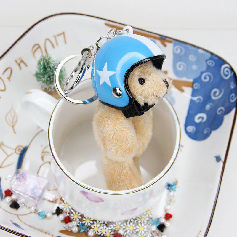 Wholesale 9CM Motorcycle Teddy Bear Plush Keychain