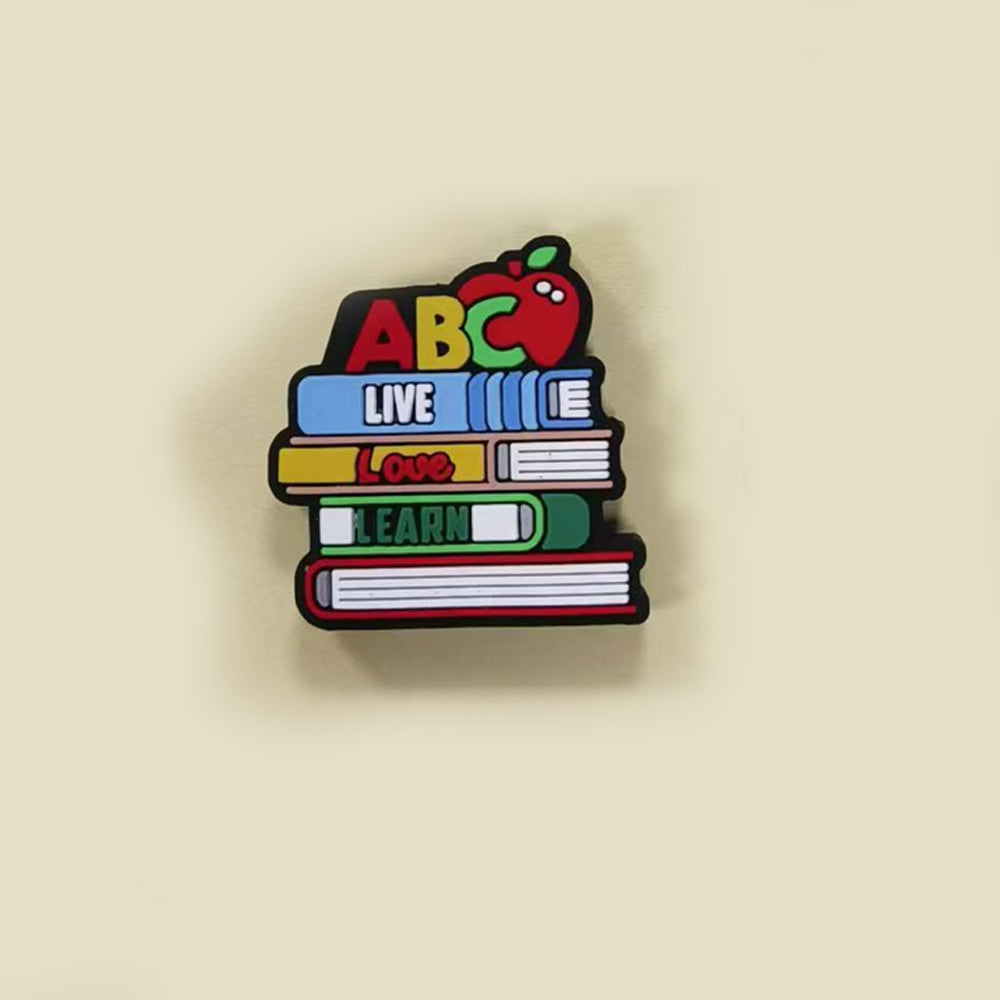 Wholesale 10pcs Books and Chemical Supplies Pattern Silicone Beads