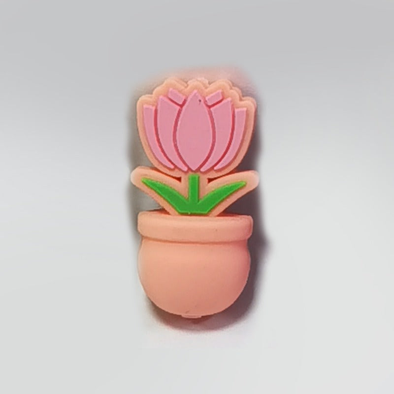 Wholesale 10PCS Creative Colorful Cartoon Image Flat Three-dimensional Rubber Beads