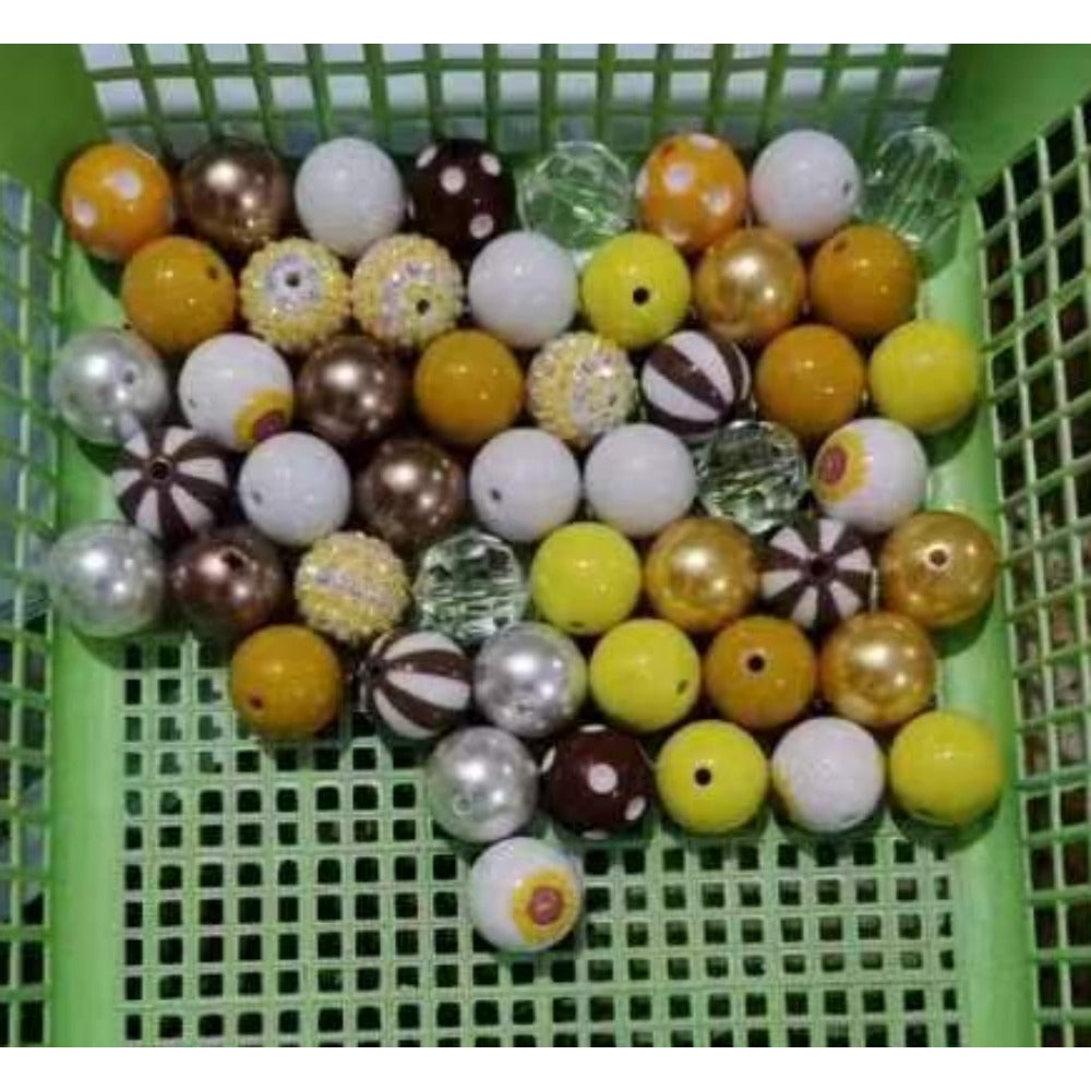 Wholesale 50pcs 20MM Acrylic White Mixed Color Beads Combination