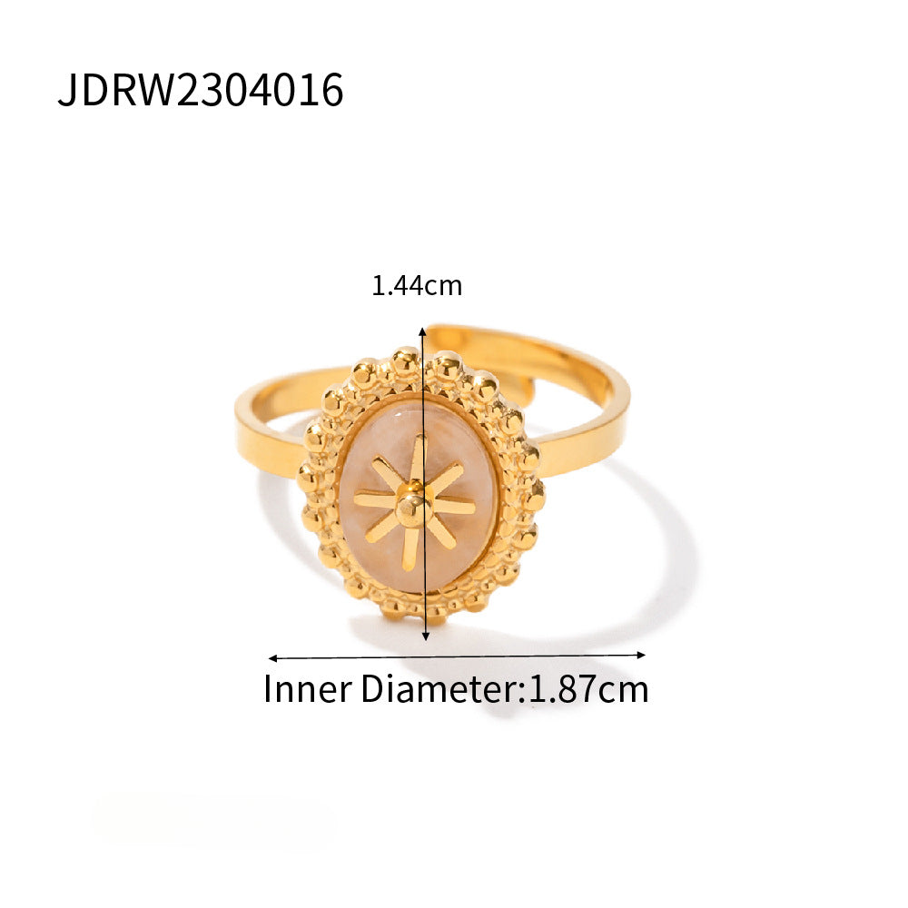 Wholesale Zircon Star Titanium Steel 14K Gold Ring