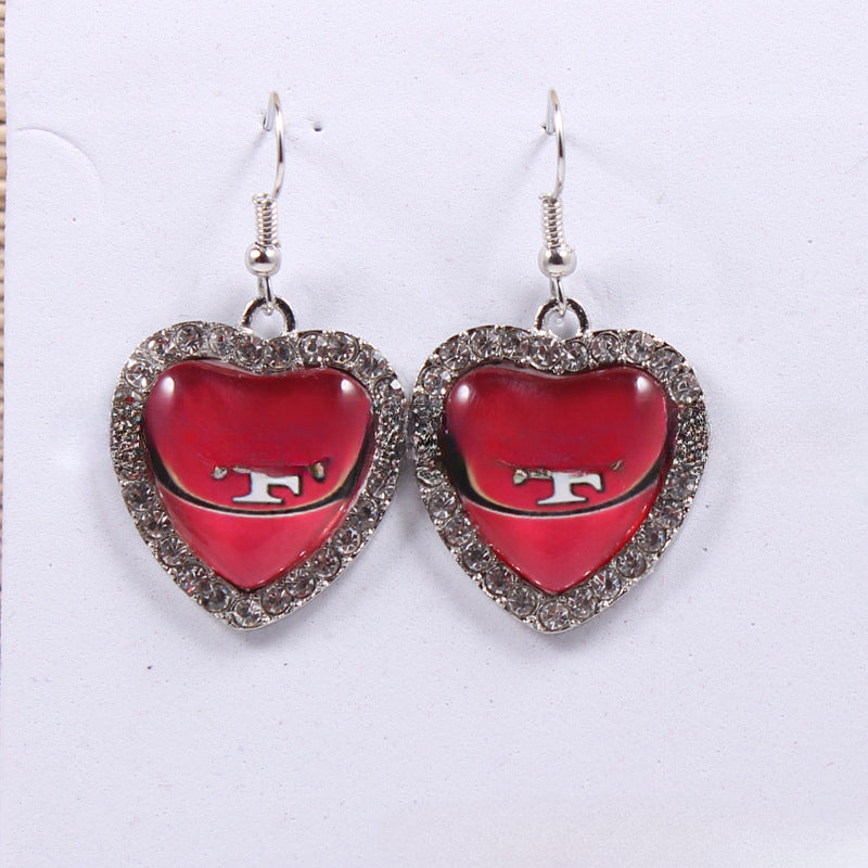 Wholesale Diamond Peach Dot  Logo Earrings