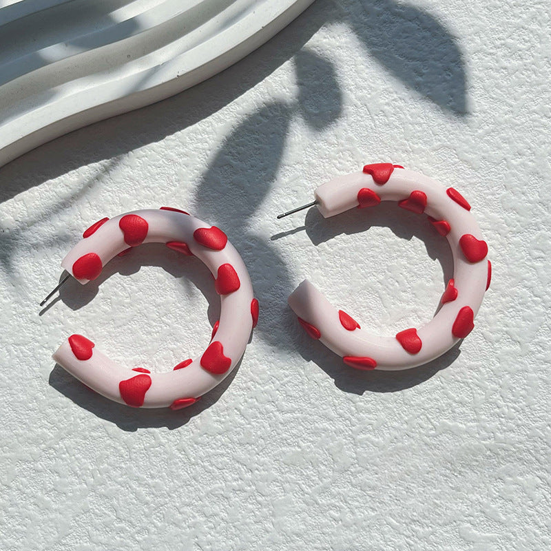 Wholesale Valentine's Day Love Pottery Earrings
