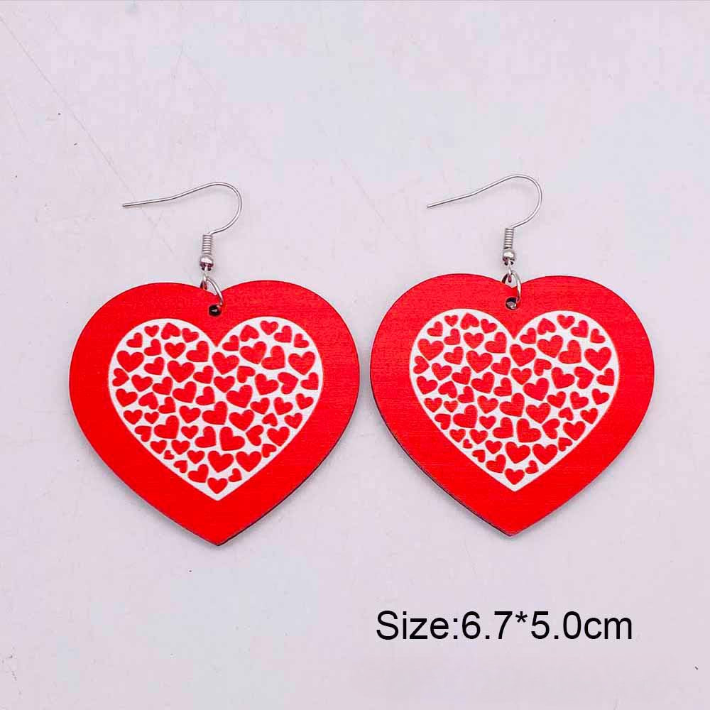 Wholesale Valentine's Day LOVE Love Wooden Earrings