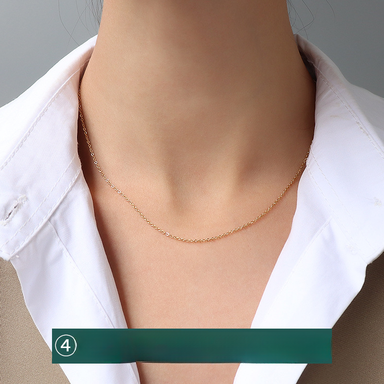 Cadena de acero de acero titanio de cadena cruzada al por mayor collares de acero inoxidable de oro de 18 quilates