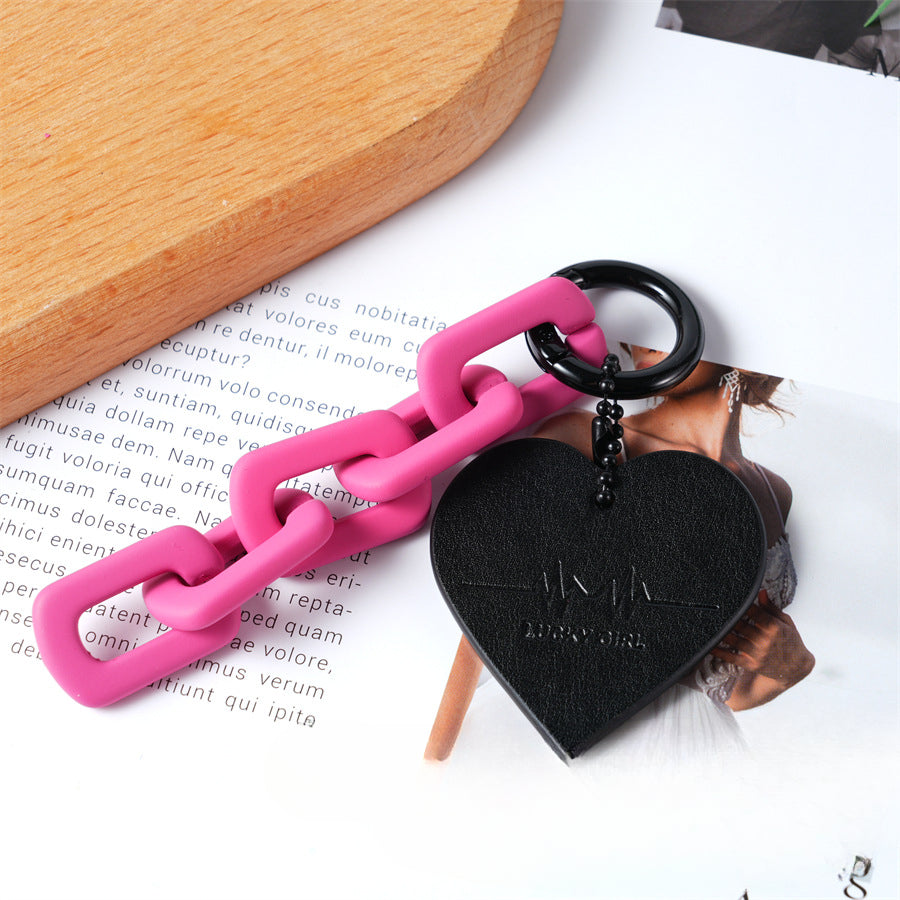 Wholesale Valentine's Day Rose Red Love Leather Keychain