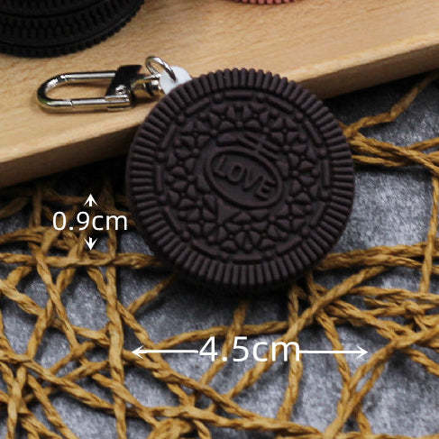 Wholesale PVC Imitation Sandwich Chocolate Biscuit Key Chain