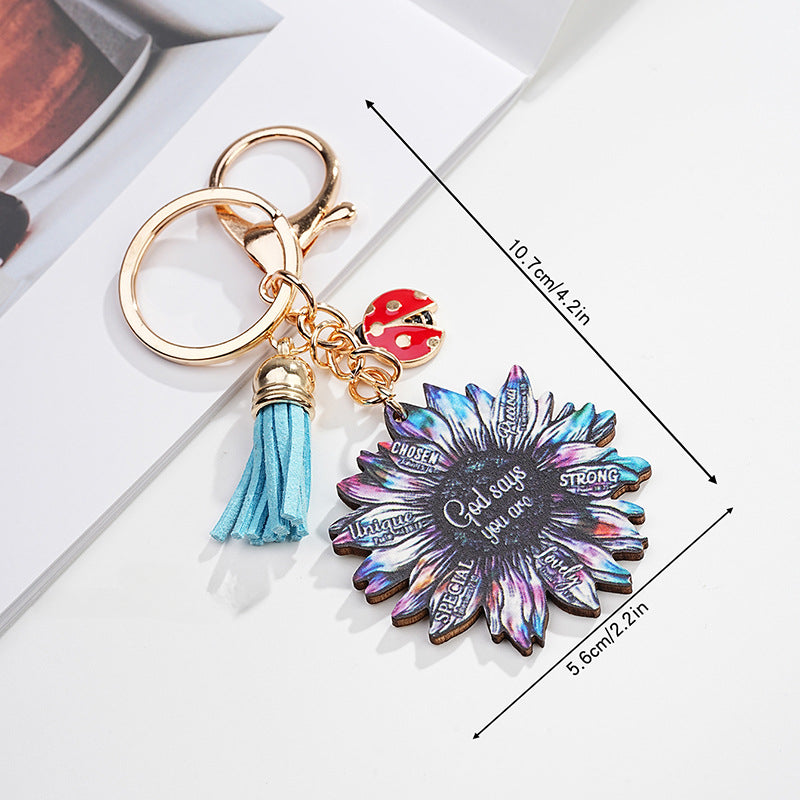 Wholesale Acrylic Sunflower Keychain