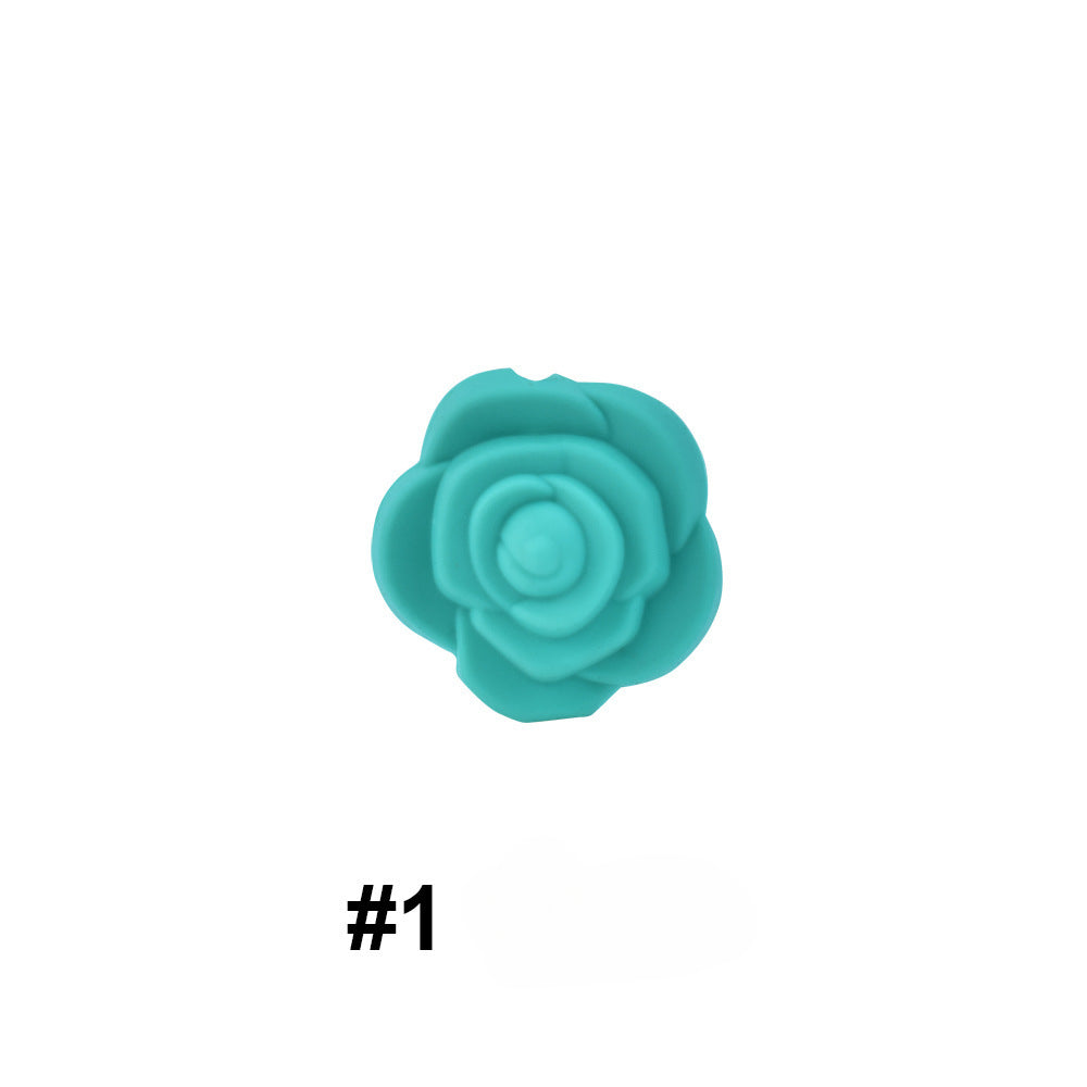 Cuentas de rosas de silicona de 50 piezas al por mayor