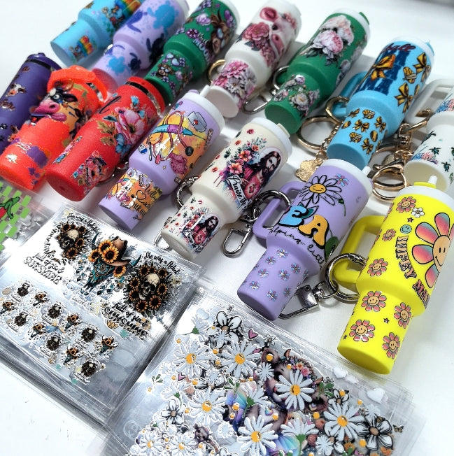 Wholesale Random 20pcs 50pcs 100pcs Cartoon Pattern Mini Travel  Cup Sticker
