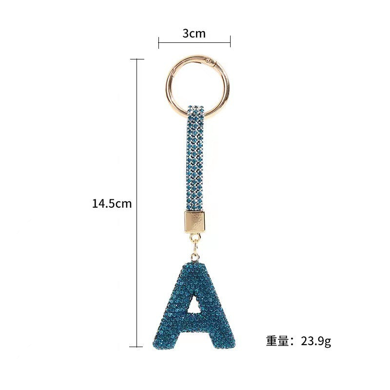 Wholesale Full Diamond Pendant English Letter Keychains
