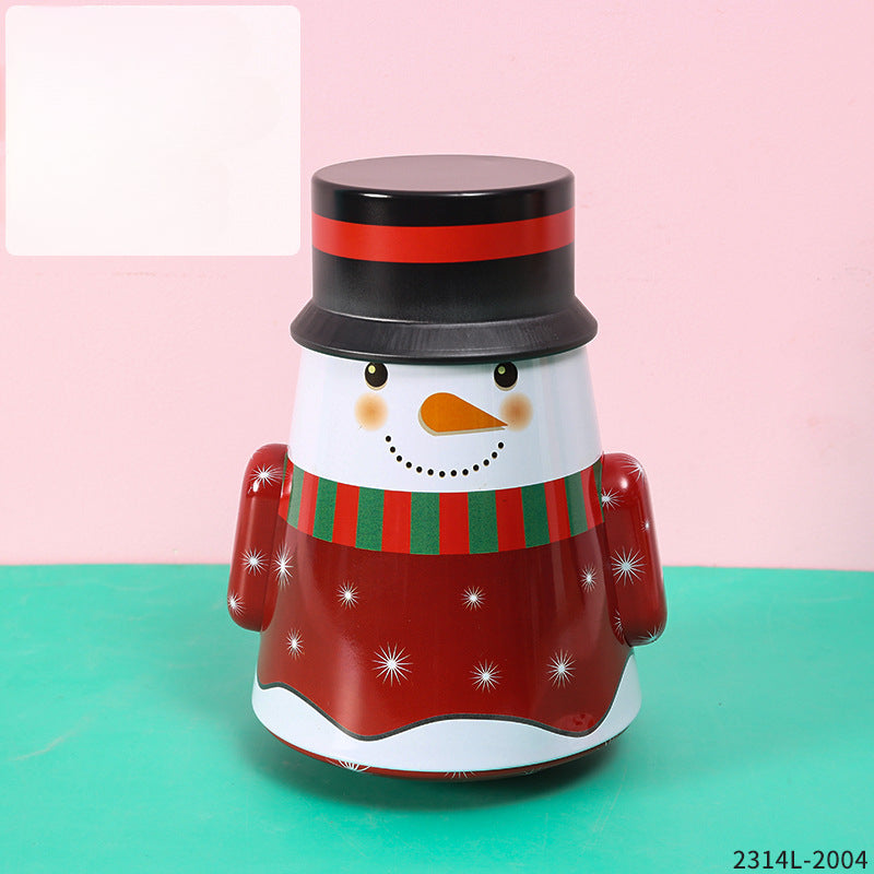 Wholesale Stainless Steel Shaped Santa Claus Candy Cookies and Dried Fruit Chocolate Boxes