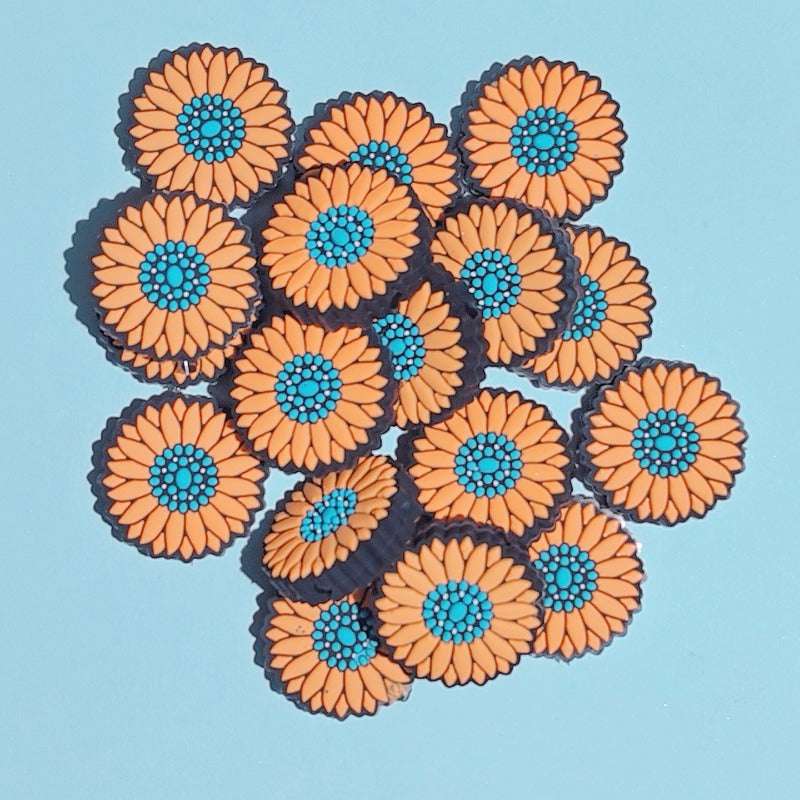 Wholesale new sunflower silicone cartoon beads 10pcs/pack