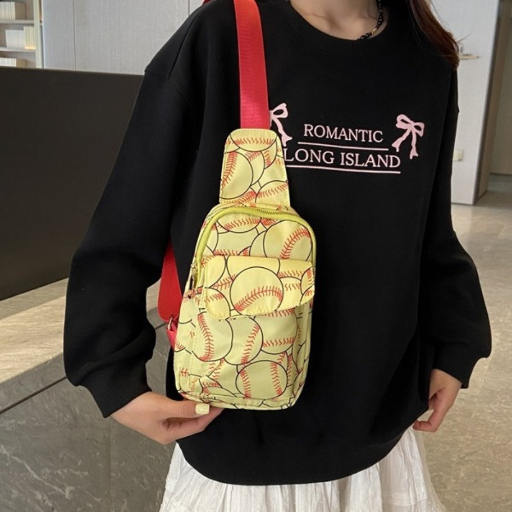 Wholesale Western Style Nylon Fabric Crossbody Baseball Small Chest Bag