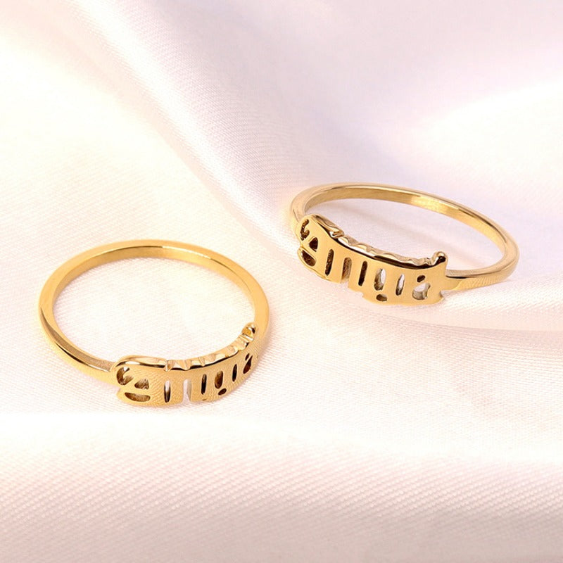 Wholesale Stainless Steel Angel Ring Women's Titanium Steel Feeling Ring