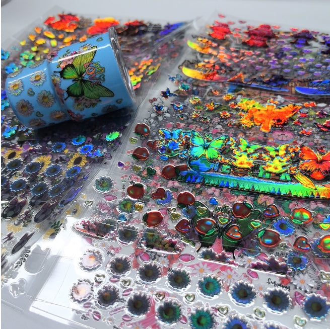 Wholesale 3oz Holographic Mini Stainless Steel Cup UV DTF Stickers Random 20pcs/50pcs Wraps for DIY Craftlaser wraps