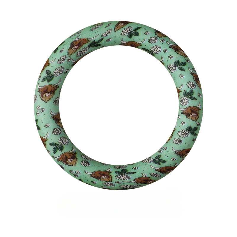 Wholesale 20pcs Silicone Bead Ring Keychain Beaded Jewelry Children DIY Handmade Silicone Bracelet