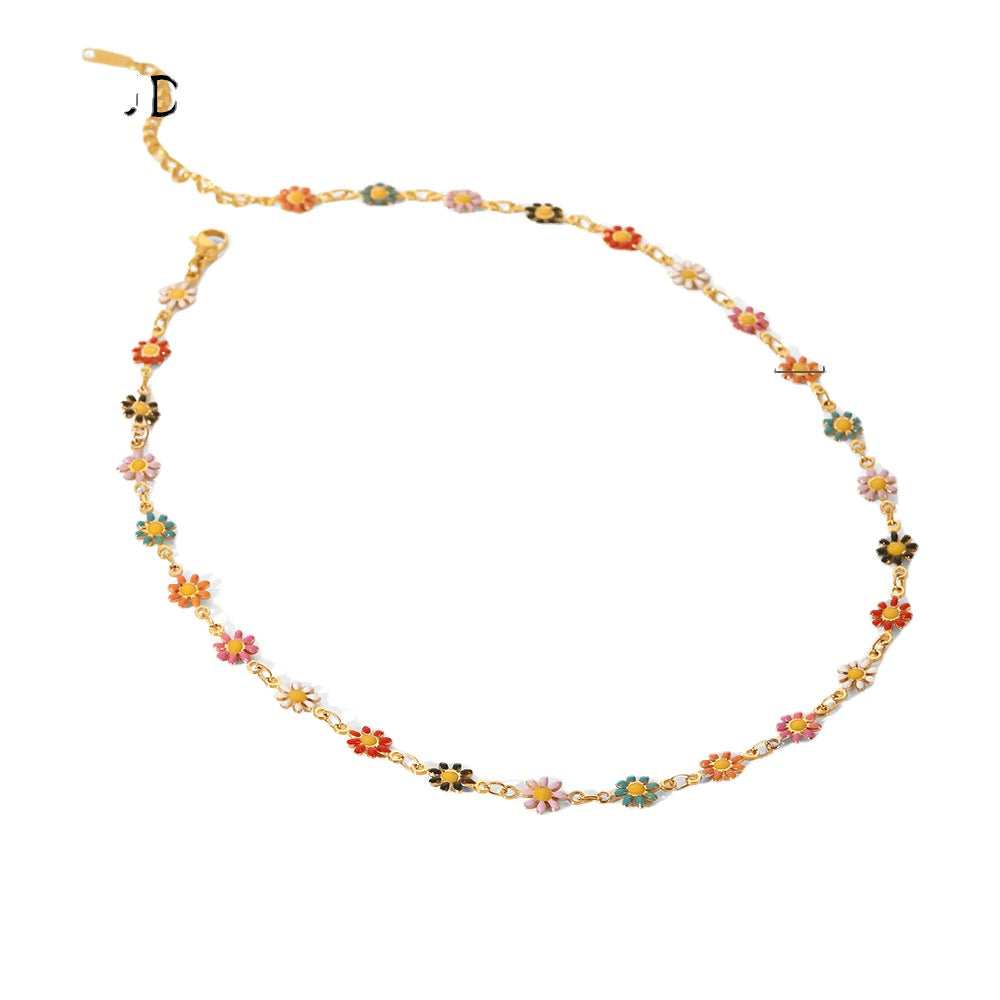 Brazalete de cadena de margarita pequeña de acero inoxidable al por mayor