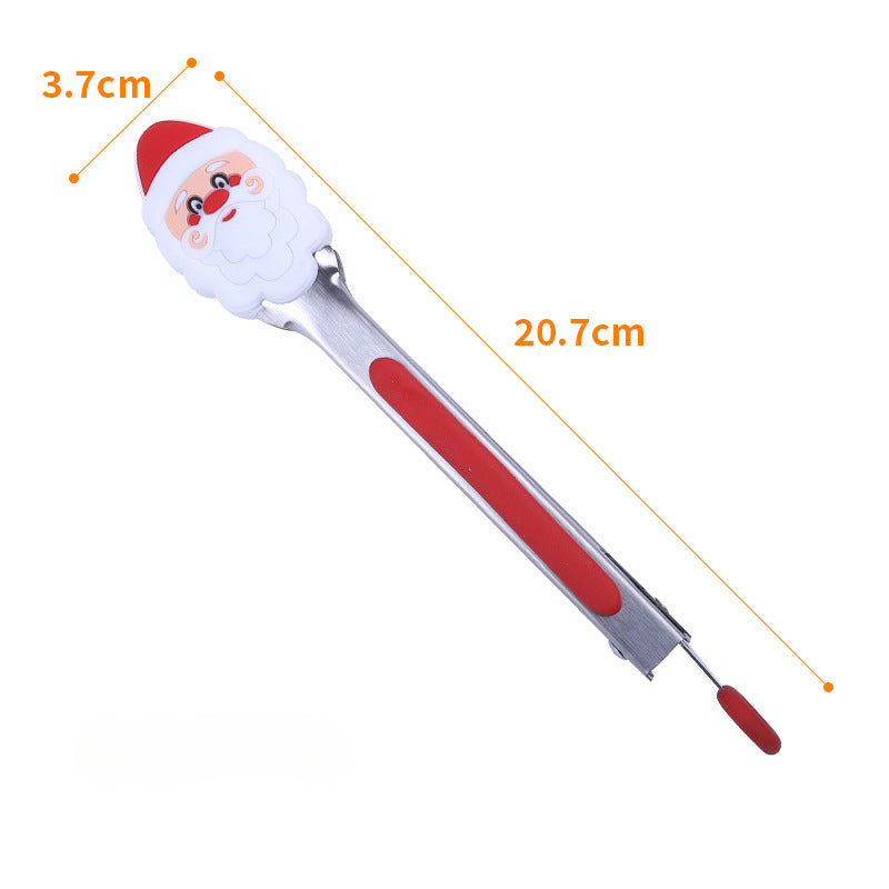 Wholesale Christmas Stainless Steel Food Tongs