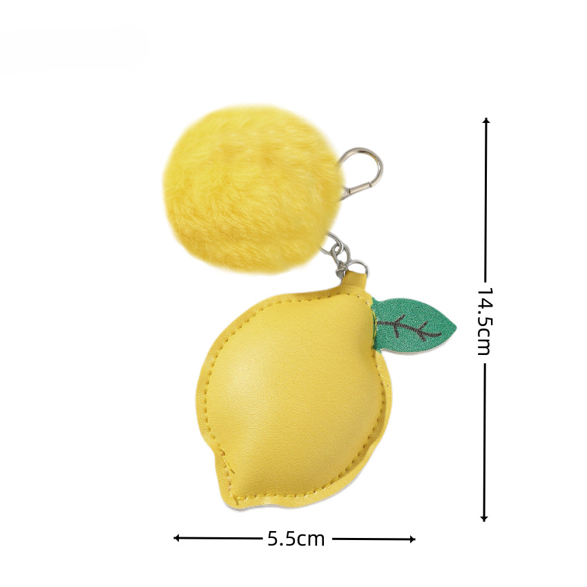 Wholesale Cotton Filled Leather Fruit Keychain