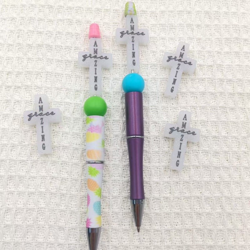 Wholesale 10pcs Cool High-grade Cross Silicone Beads