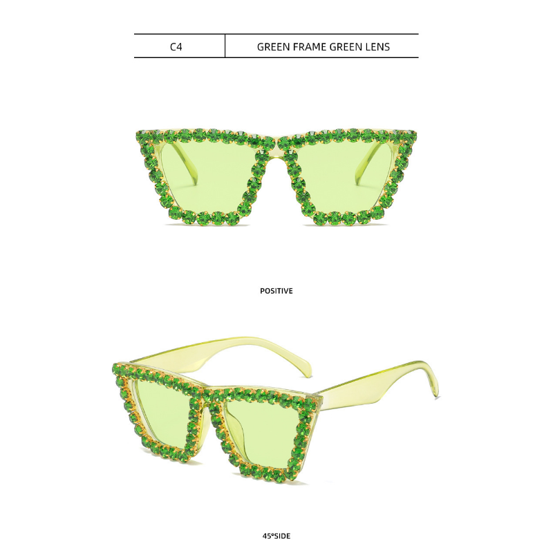 Wholesale Diamond Sticker Fashion Cat Eye PC Sunglasses