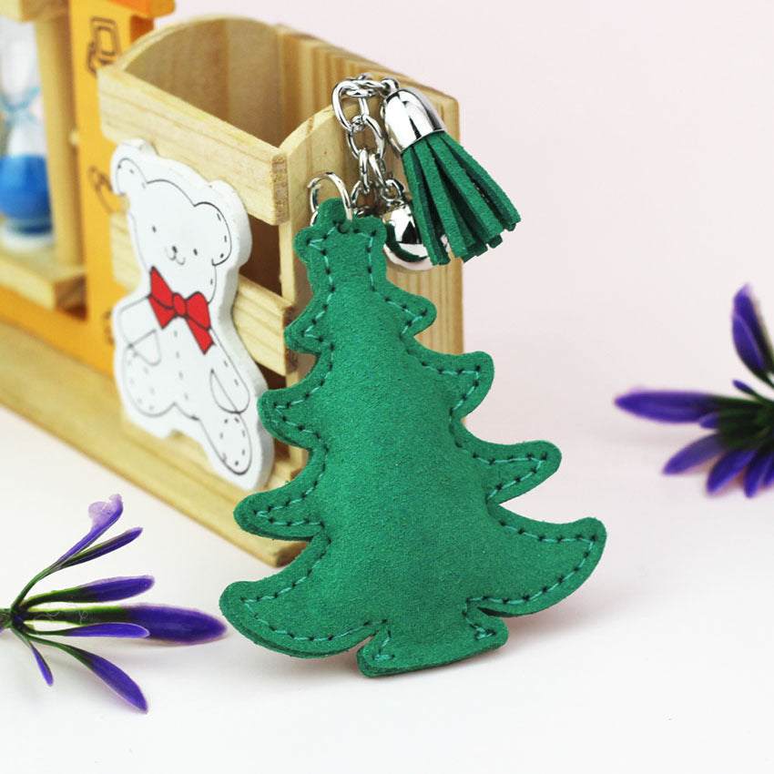 Wholesale Trendy Christmas Tree Rhinestone Velvet Keychain Pendant Holiday Gift Resale Accessory