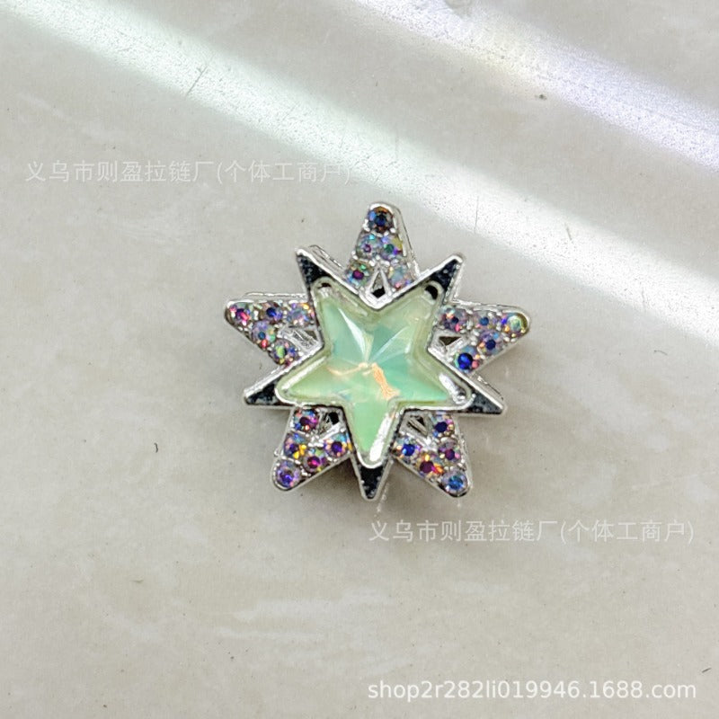 Wholesale 20pcs DIY Heavy Industry Alloy Nepal Double sided Zircon Star DIY Beads