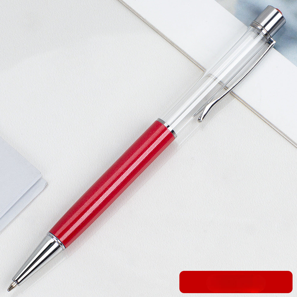 Wholesale Crystal Float Sequins Oiled Metal Colored Diamond Empty Tube DIY Pen