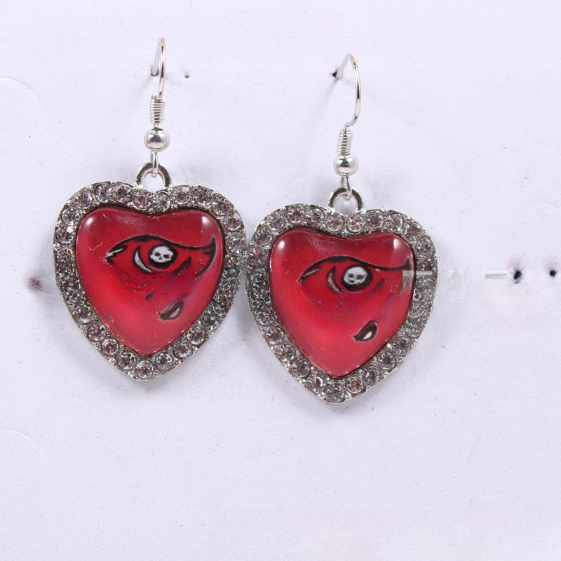 Wholesale Diamond Peach Dot  Logo Earrings