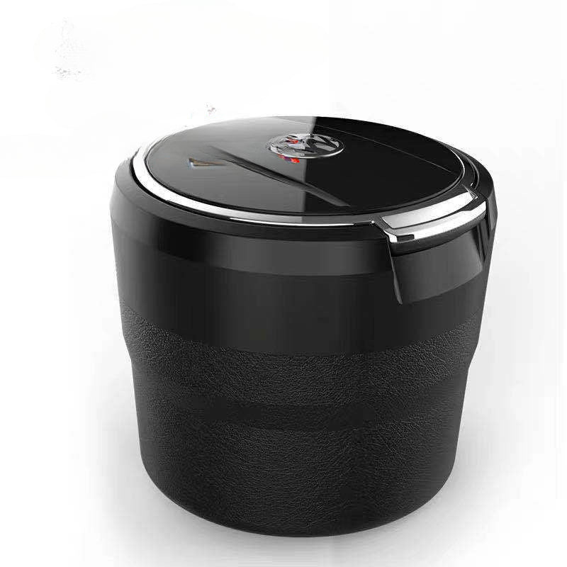 Wholesale Creative Metal Ceramic Liner Hanging Multifunctional Carrying Ashtray with Light and Cover