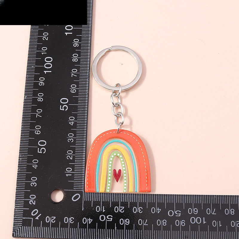 Wholesale Acrylic Rainbow Keychain School Bag Accessories Pendant