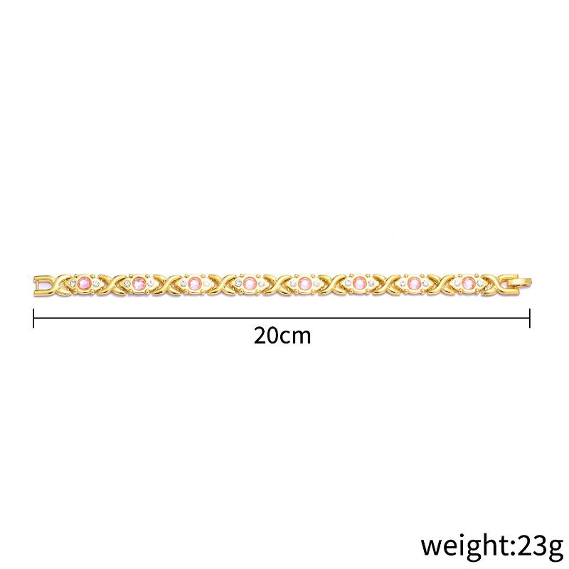 Wholesale Fashion Removable Energy Magnet Environmental Protection Alloy Diamond Adjustable Bracelet