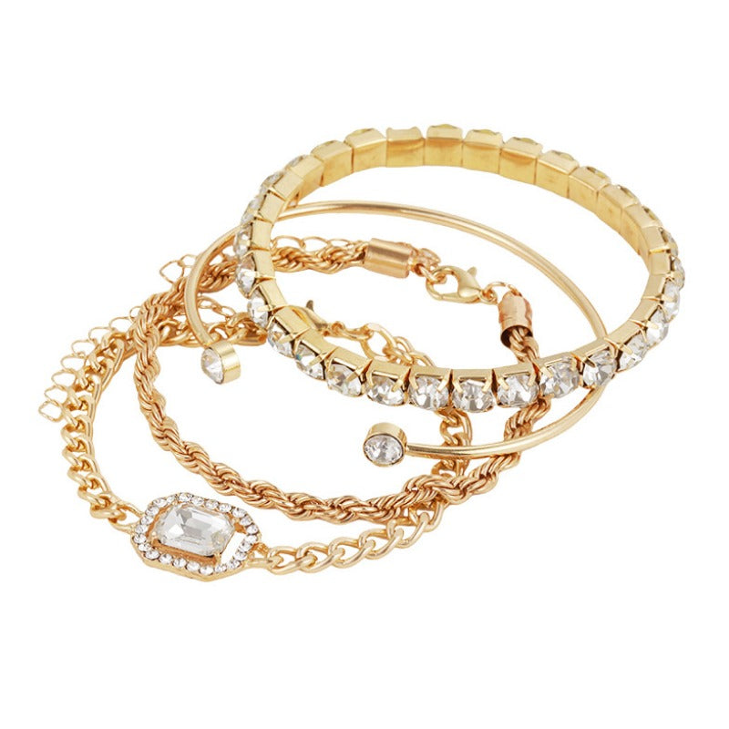 Wholesale Retro Fried Dough Twists Alloy Bracelet Suit