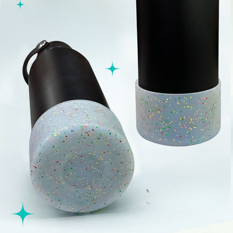 Wholesale Glitter Silicone Ice Cup Sports Water Bottle Space Cup Car Water Cup Silicone Cup Cover