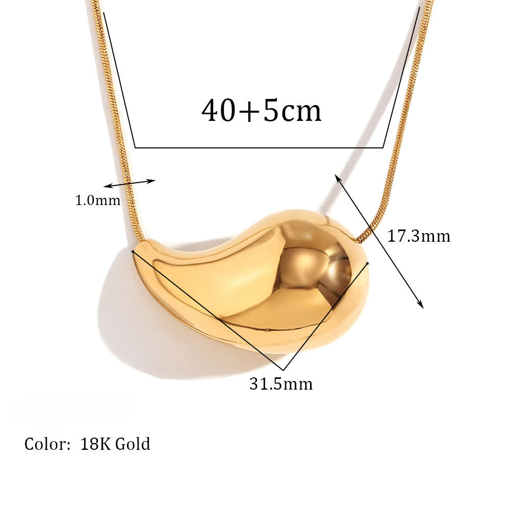 Wholesale Hollow Water Drop Earrings Copper 18k Gold Minimalist Necklace Earring Set