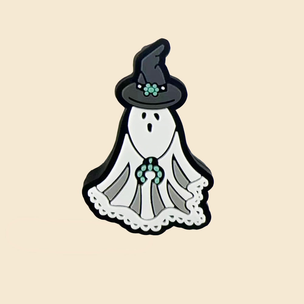 Wholesale 10pcs Cartoon Cute Ghost Pattern Silicone Beads