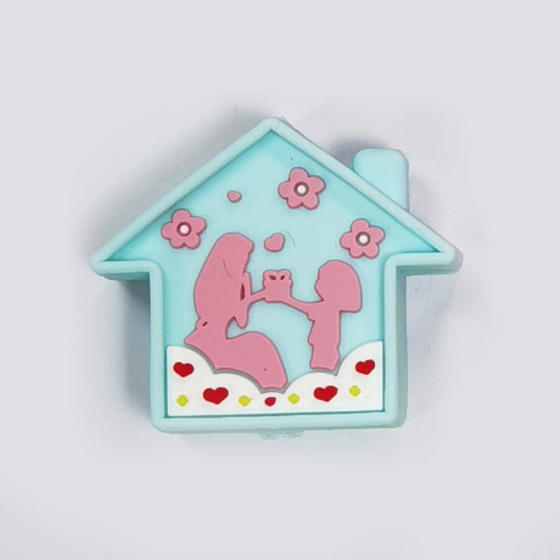 Wholesale 10PCS Creative Colorful Cartoon Image Flat Three-dimensional Rubber Beads